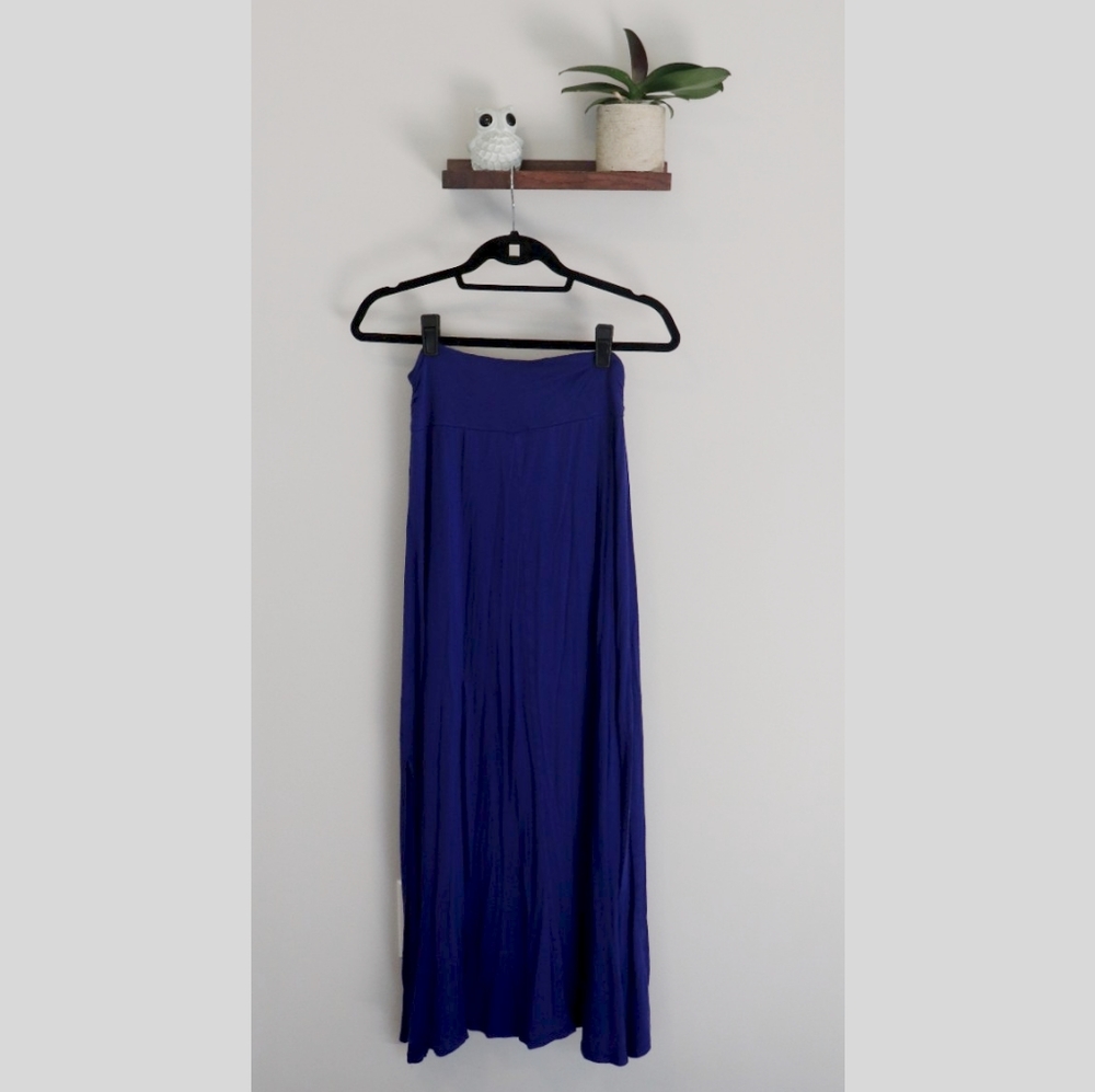 Blue Jersey Maxi Skirt